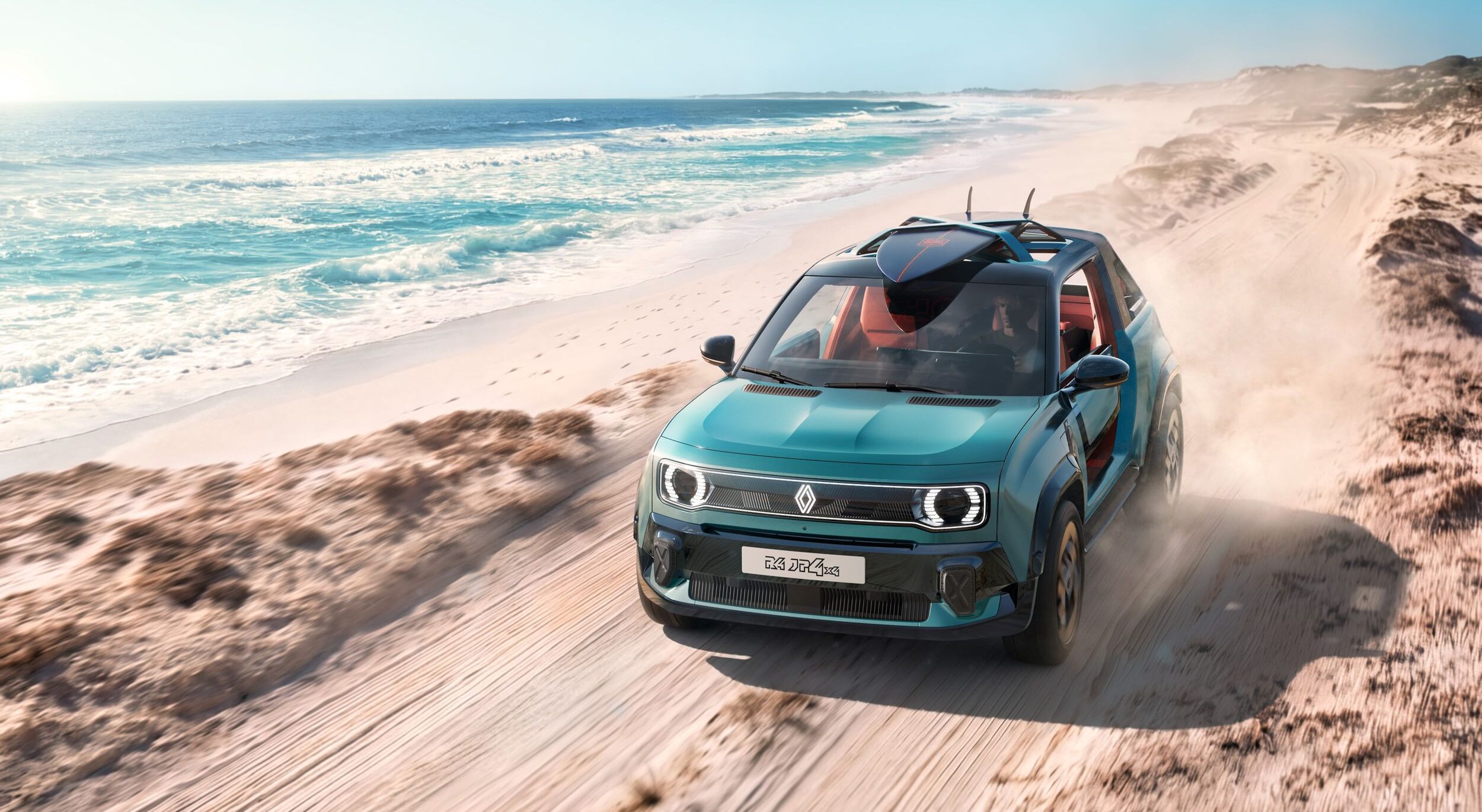 Helaas slechts een concept, Renault maakt het nog wat plezanter met 4 JP4x4